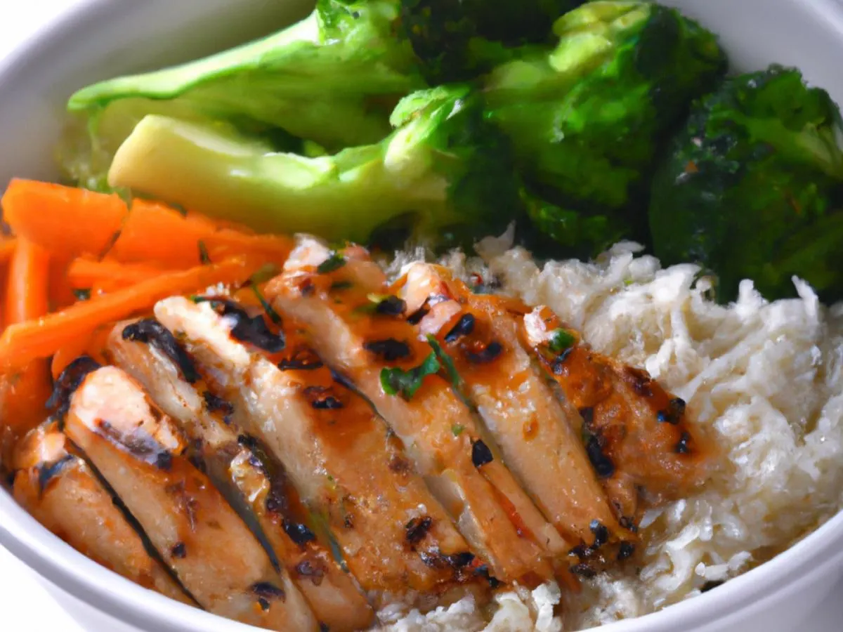Individual Allergen-Free Grilled Chicken Bowl with White Rice and Veggies Individual Allergen-Free Grilled Chicken Bowl with White Rice and Veggies