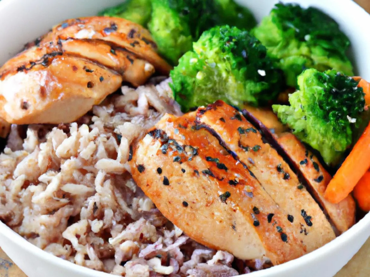Individual Allergen-Free Grilled Chicken Bowl with Brown Rice and Veggies Individual Allergen-Free Grilled Chicken Bowl with Brown Rice and Veggies