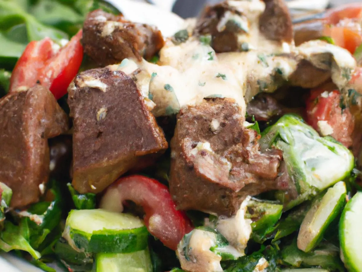 Individual Ribeye Steak Salad with Ranch Dressing Individual Ribeye Steak Salad with Ranch Dressing
