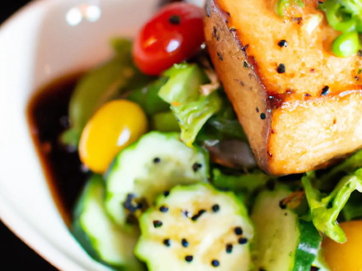 Individual Grilled Tofu Salad with Sesame Vinaigrette Individual Grilled Tofu Salad with Sesame Vinaigrette