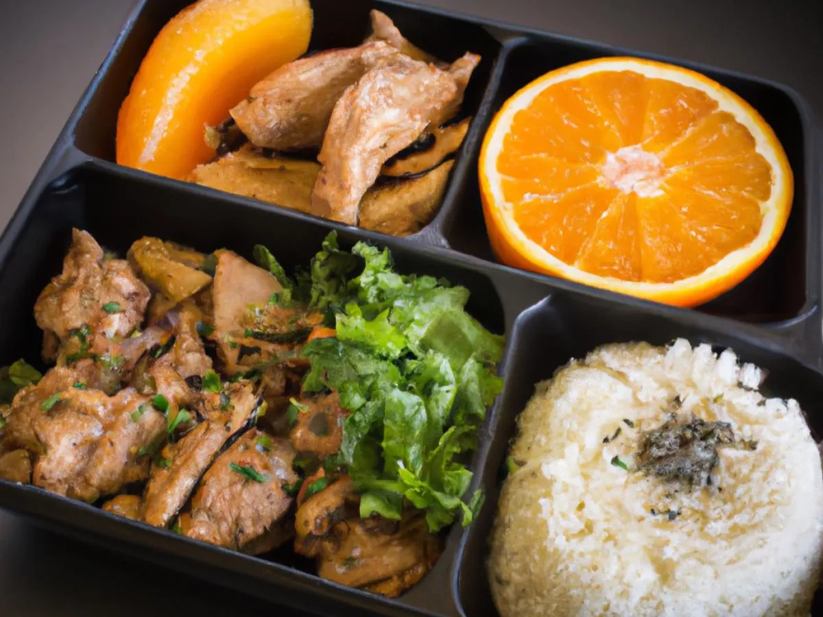 Individual Ribeye and Chicken Bento Box with White Rice Individual Ribeye and Chicken Bento Box with White Rice