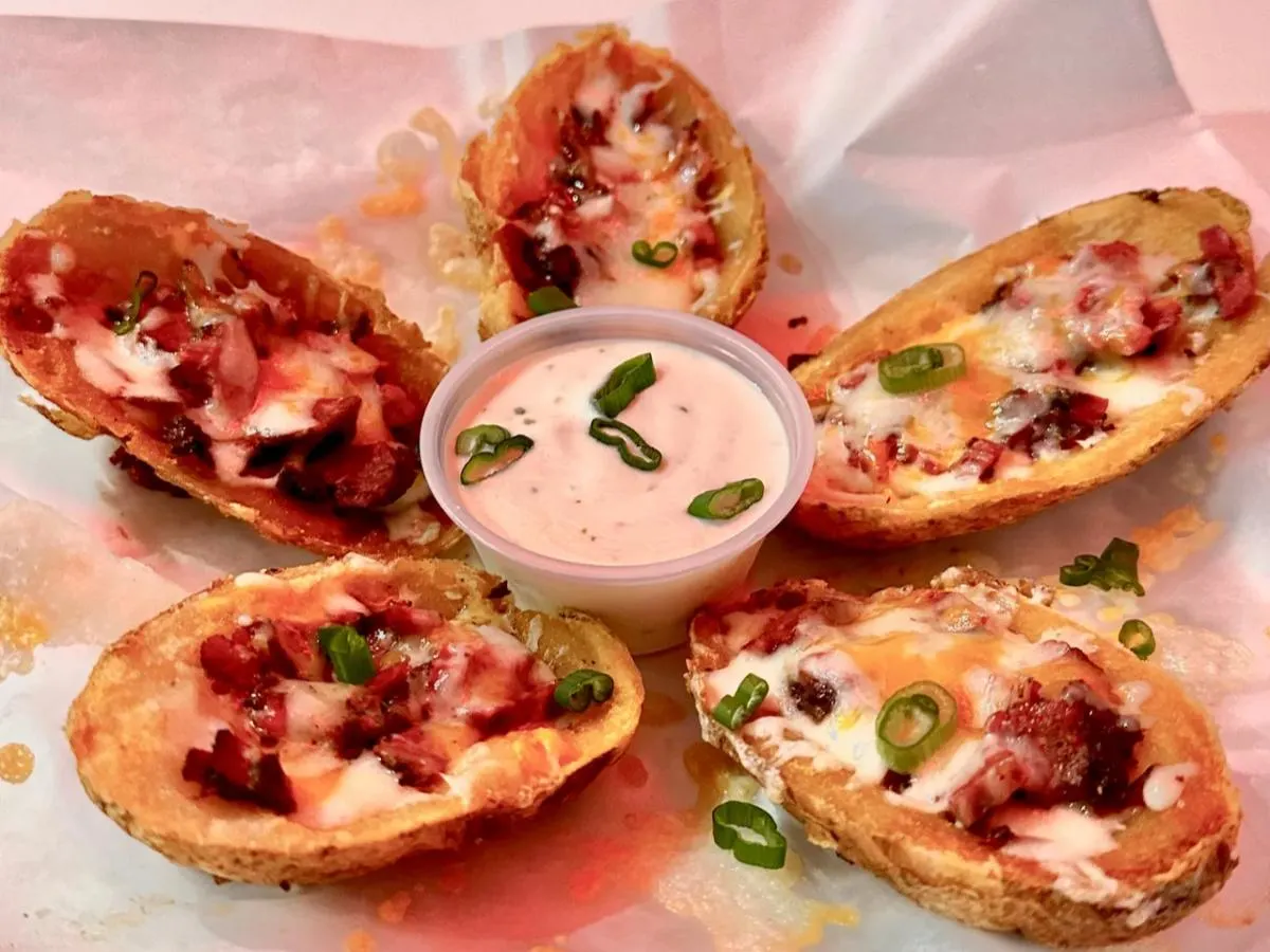 Stuffed Potato Skins with Pepperoni Stuffed Potato Skins with Pepperoni