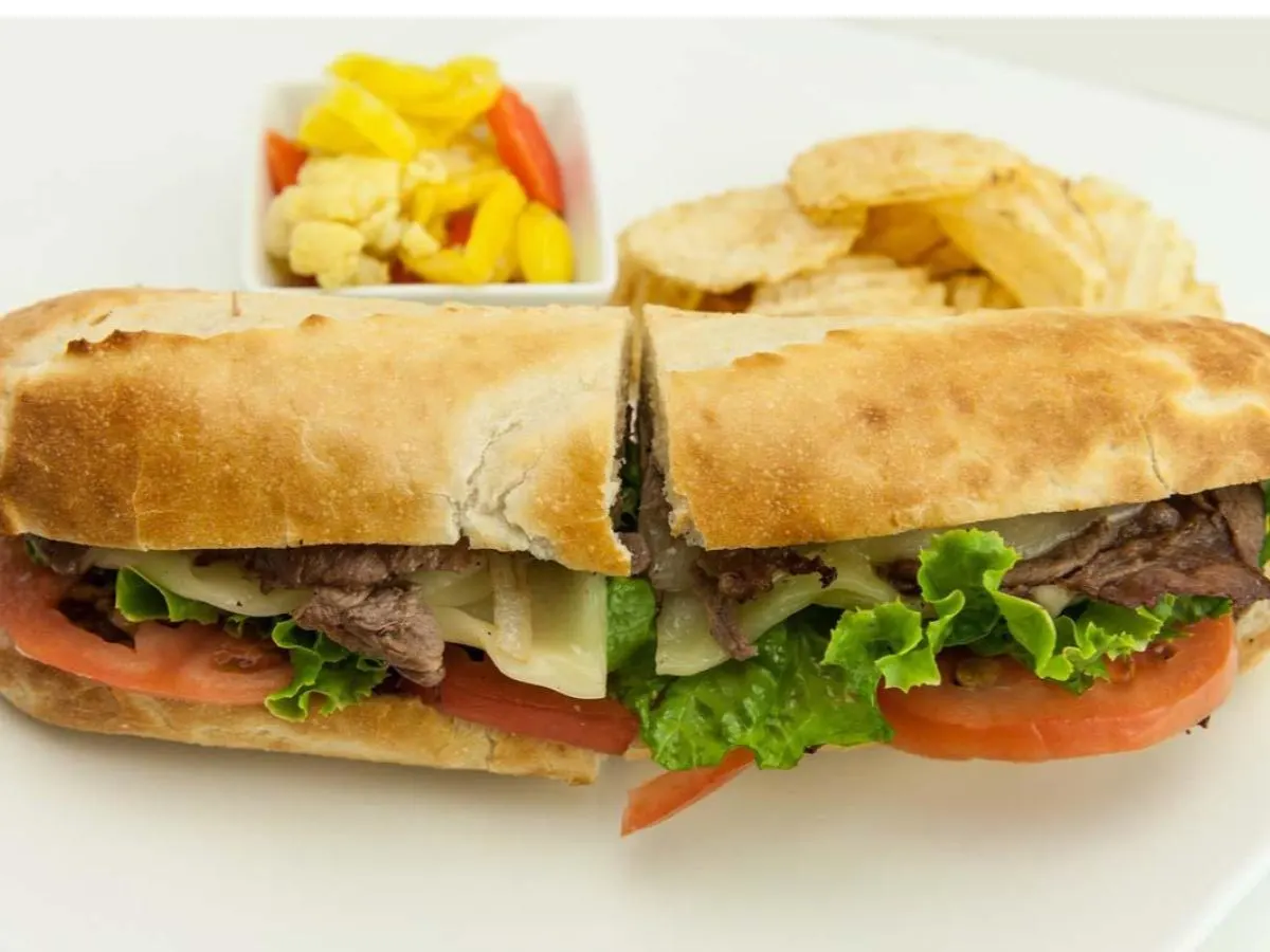 Steak and Cheese Panini with Side Salad Steak and Cheese Panini with Side Salad