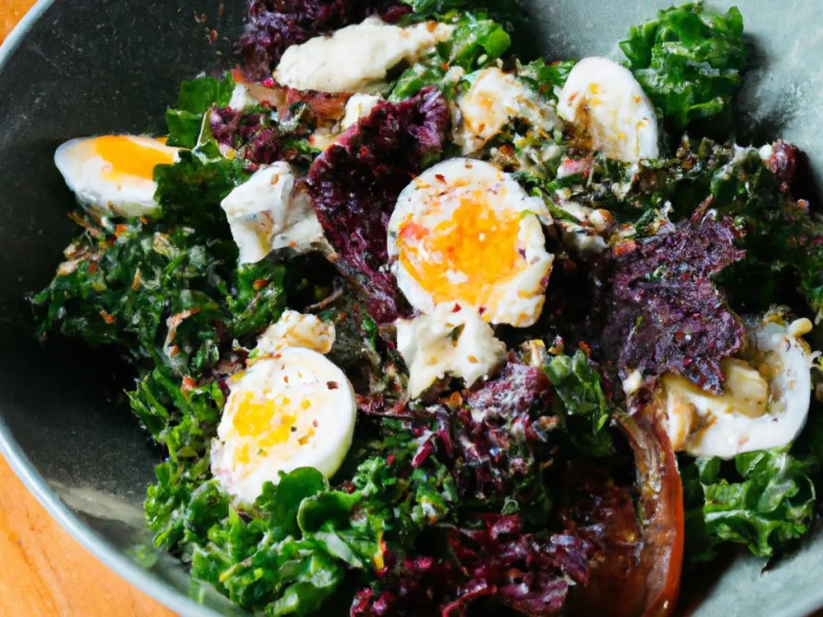 Vegetarian Vibrant Salad with Organic Egg
