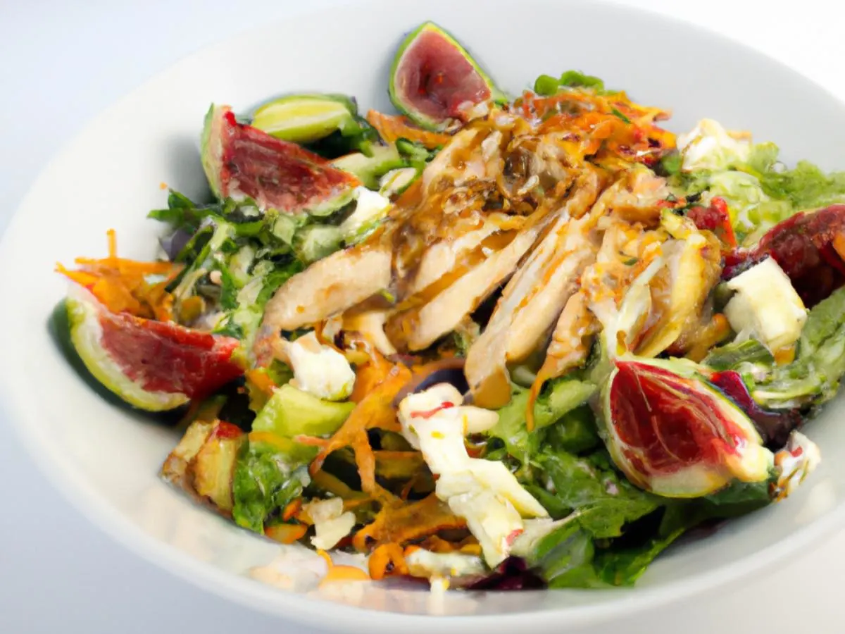 Santorini Salad with Grilled Chicken and Vinaigrette & Pita Santorini Salad with Grilled Chicken and Vinaigrette & Pita