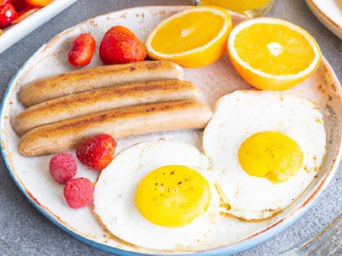 Eggs and Veggie Sausage Box with Fruits