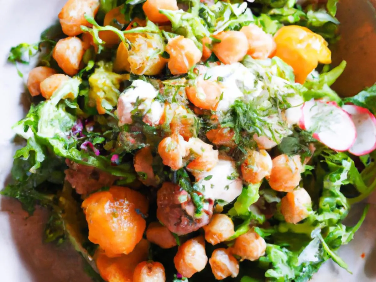 Herb Passion Salad with Meatballs