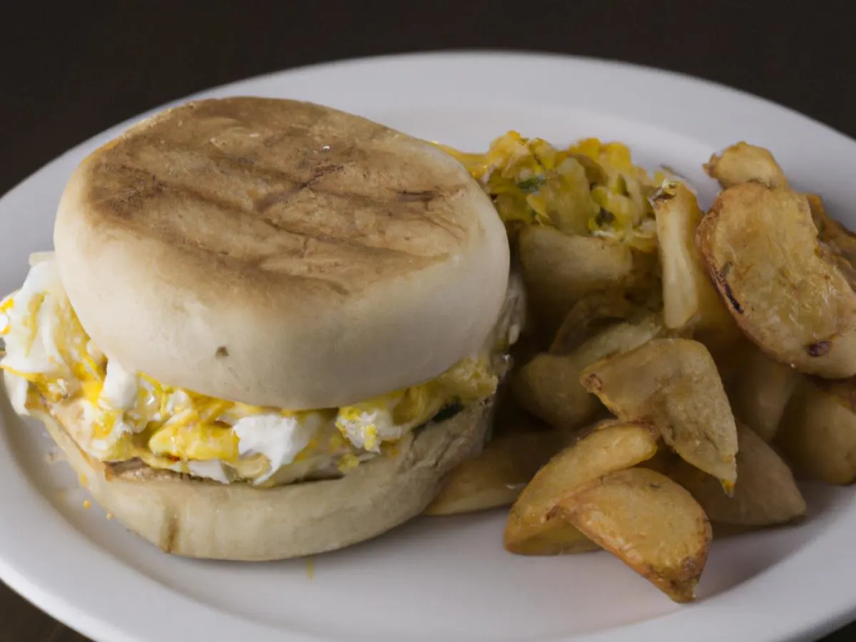 Egg & Cheese Sandwich with Fried Potatoes Egg & Cheese Sandwich with Fried Potatoes