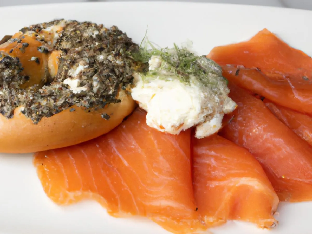 Lox Plate with Everything Bagel & Olive & Herb Cream Cheese Lox Plate with Everything Bagel & Olive & Herb Cream Cheese