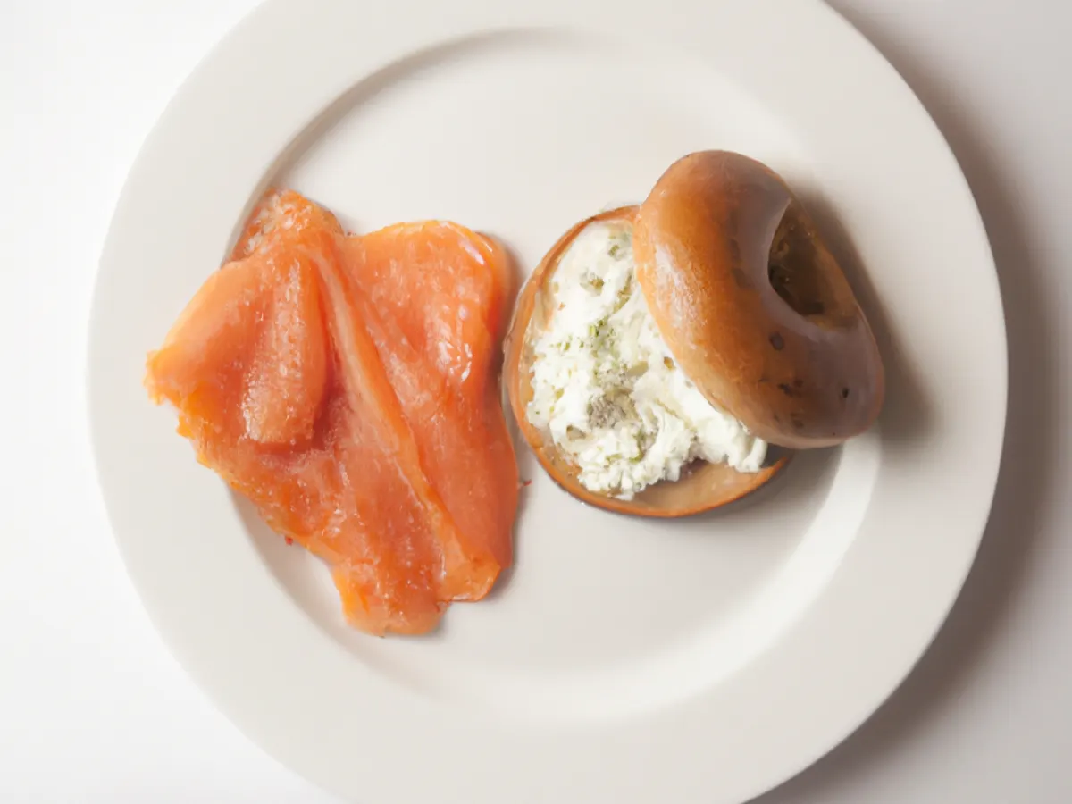 Lox Plate with Plain Bagel & Olive & Herb Cream Cheese Lox Plate with Plain Bagel & Olive & Herb Cream Cheese