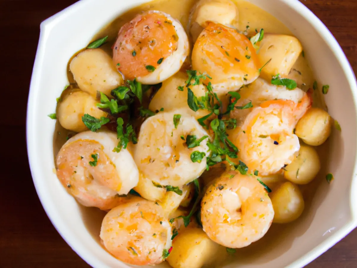 Shrimp and Scallop Scampi. Served with pasta.