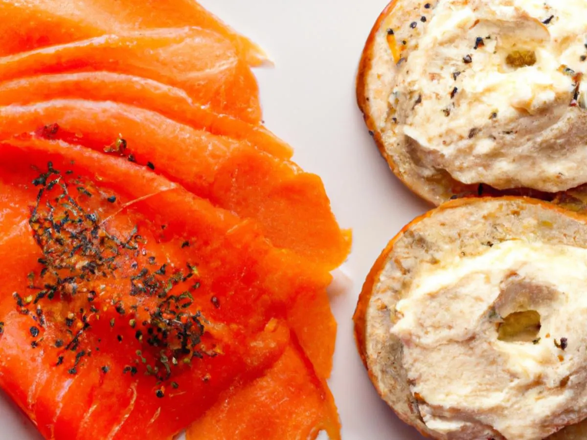 Lox Plate with Salt Bagel & Spicy Garlic Cream Cheese Lox Plate with Salt Bagel & Spicy Garlic Cream Cheese