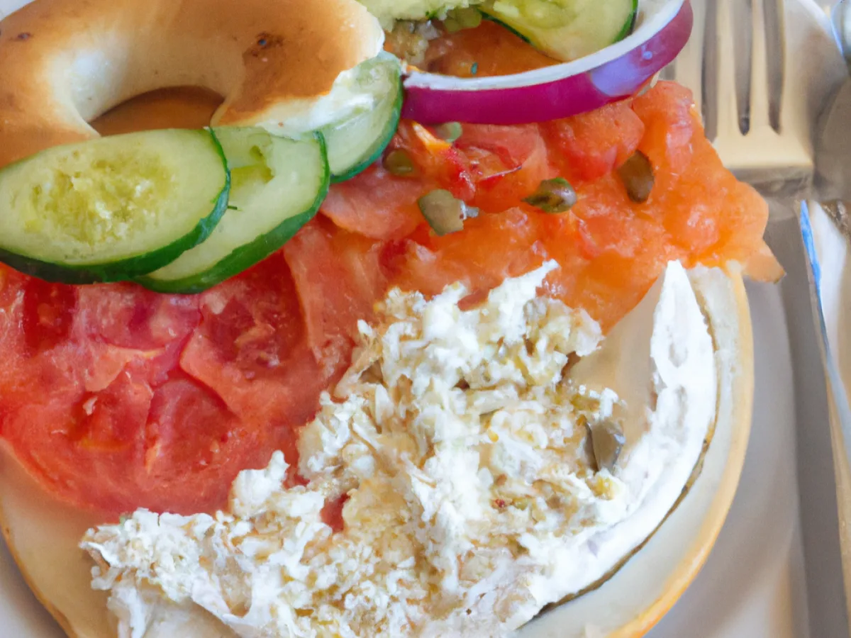 Plain Bagel with Plain Cream Cheese, and Lox Plain Bagel with Plain Cream Cheese, and Lox