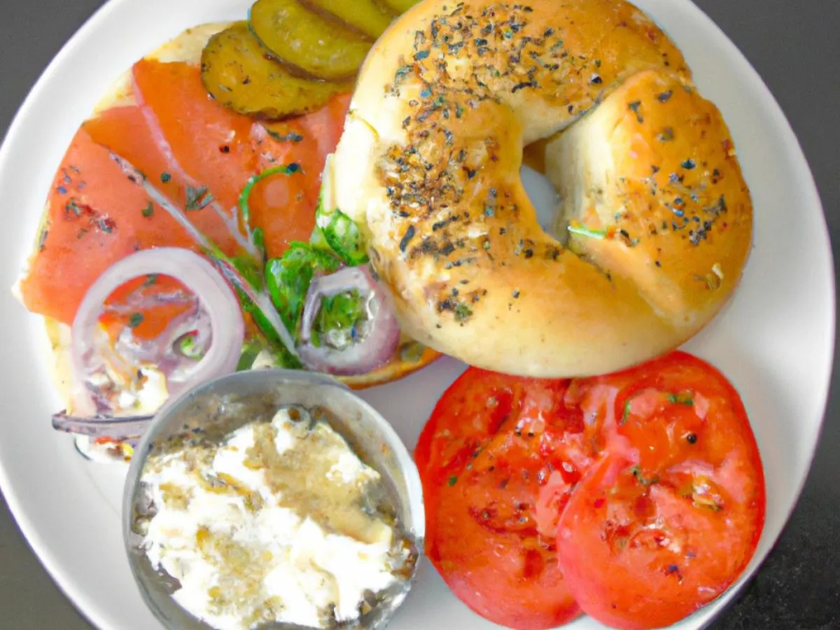 Everything Bagel with Plain Cream Cheese, and Lox Everything Bagel with Plain Cream Cheese, and Lox
