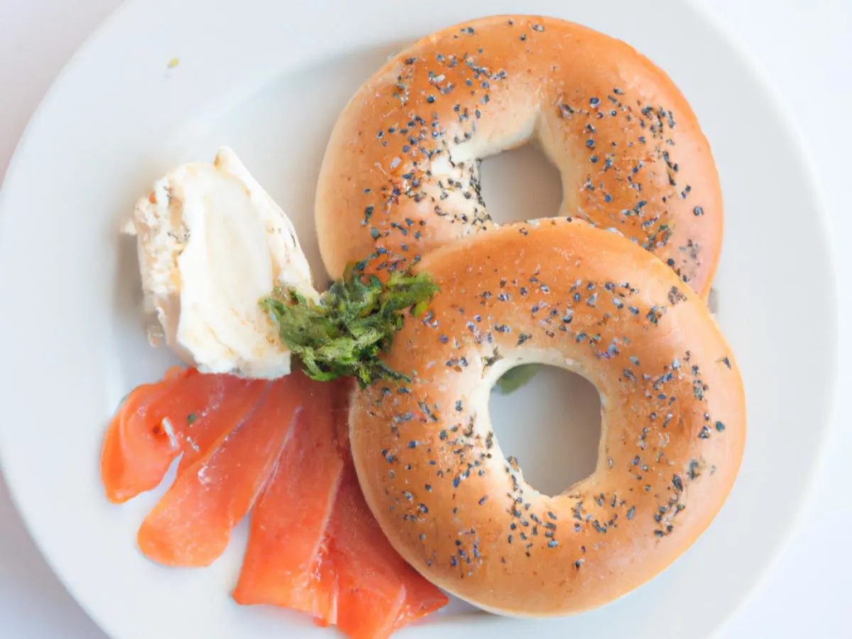 Poppy Bagel with Olive & Herb Cream Cheese, and Lox Poppy Bagel with Olive & Herb Cream Cheese, and Lox