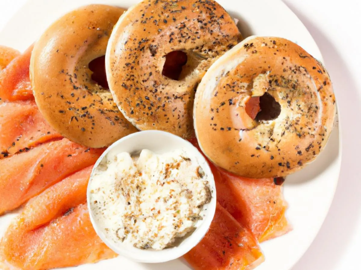 Poppy Bagel with Spicy Garlic Cream Cheese, and Lox Poppy Bagel with Spicy Garlic Cream Cheese, and Lox