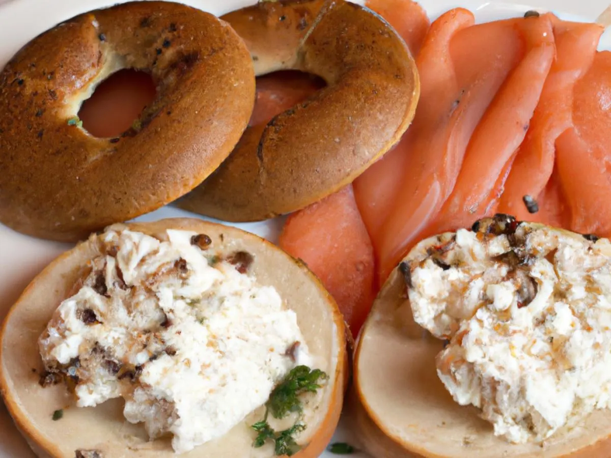 Gluten Free Bagel with Spicy Garlic Cream Cheese, and Lox Gluten Free Bagel with Spicy Garlic Cream Cheese, and Lox