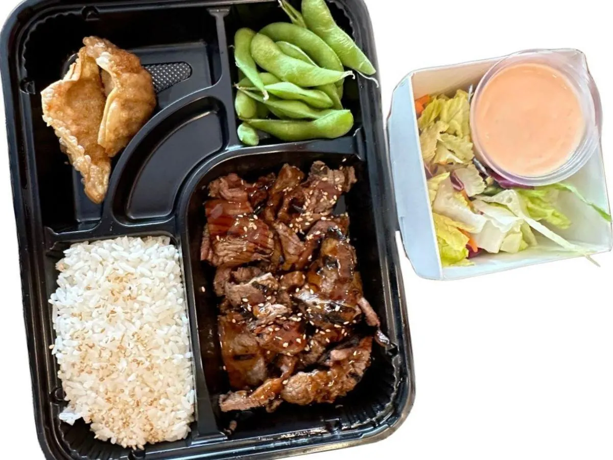 Beef Teriyaki and White Rice Bento Box