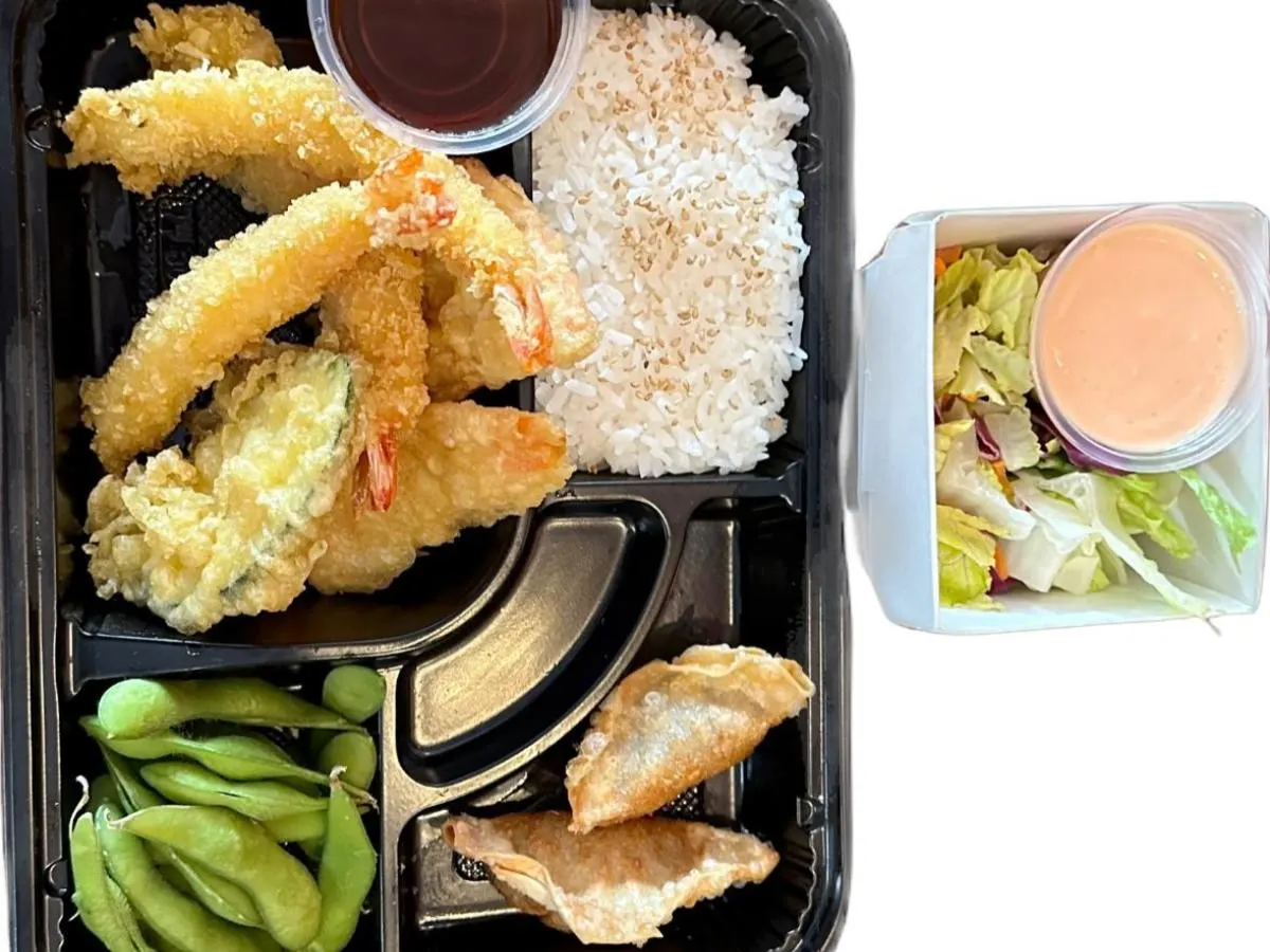 Mix Tempura and White Rice Bento Box