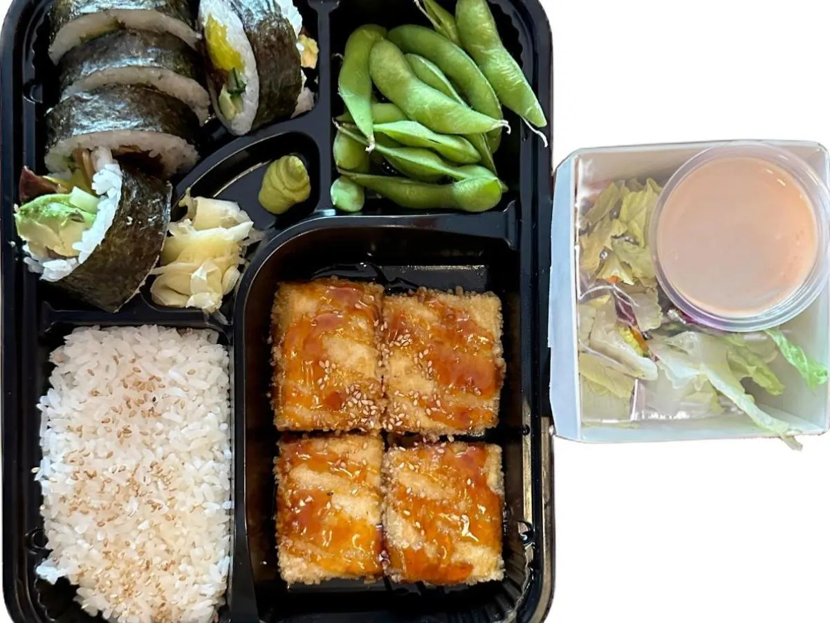 Veggie and White Rice Bento Box