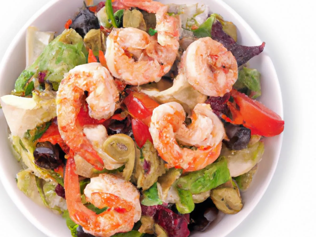 [Special Diet] Dairy-Free Grilled Shrimp Greek Salad (no tabouli)