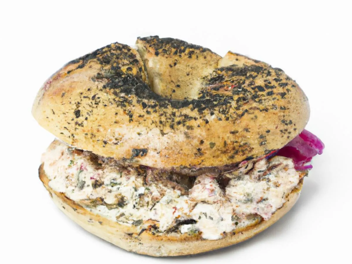 Poppy Bagel Saffron Chicken Shwarma Sandwich Poppy Bagel Saffron Chicken Shwarma Sandwich