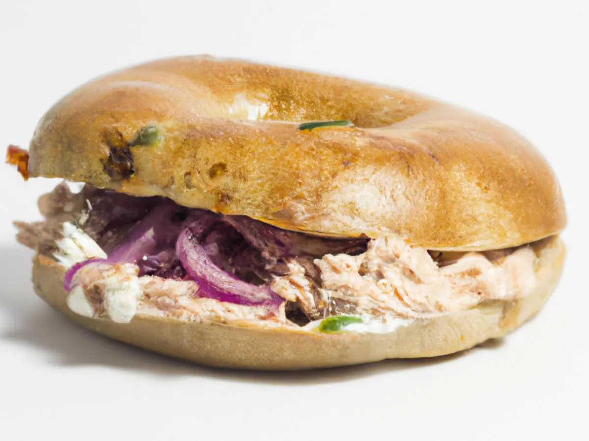 Gluten Free Bagel Saffron Chicken Shwarma Sandwich Gluten Free Bagel Saffron Chicken Shwarma Sandwich