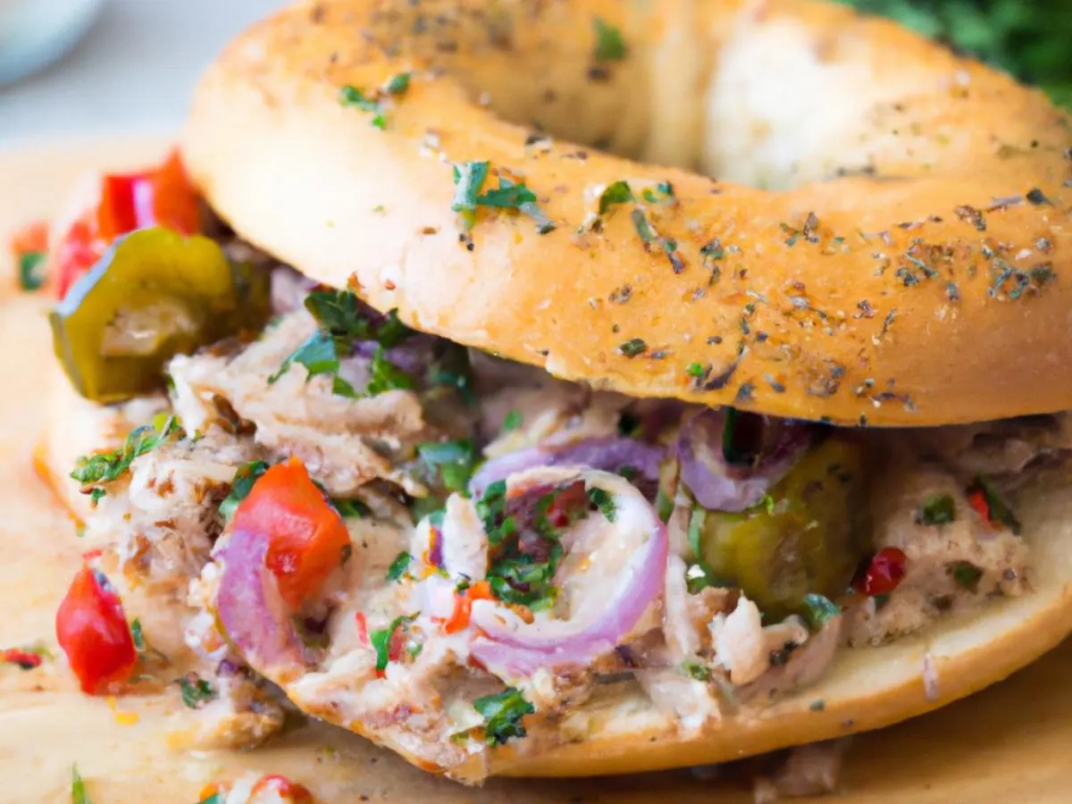 Salt Bagel Kharcho Tuna Salad Sandwich Salt Bagel Kharcho Tuna Salad Sandwich