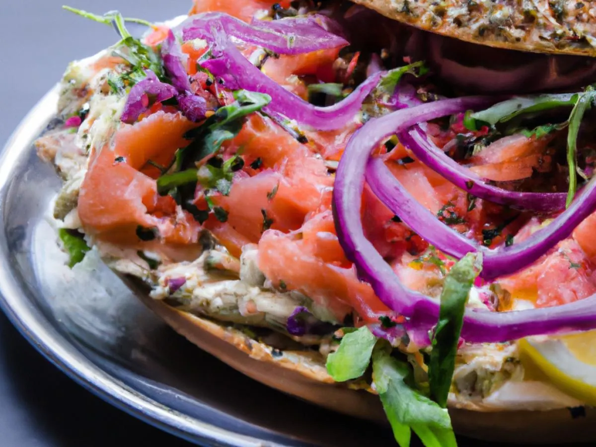 Everything Bagel Smoked Sockeye Salmon Salad Sandwich Everything Bagel Smoked Sockeye Salmon Salad Sandwich