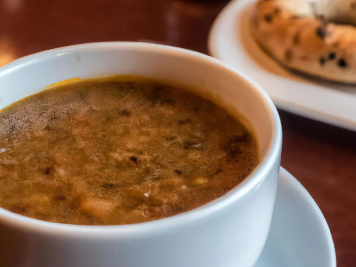 Cup of Lebanese Lentil Soup with Everything Bagel Cup of Lebanese Lentil Soup with Everything Bagel