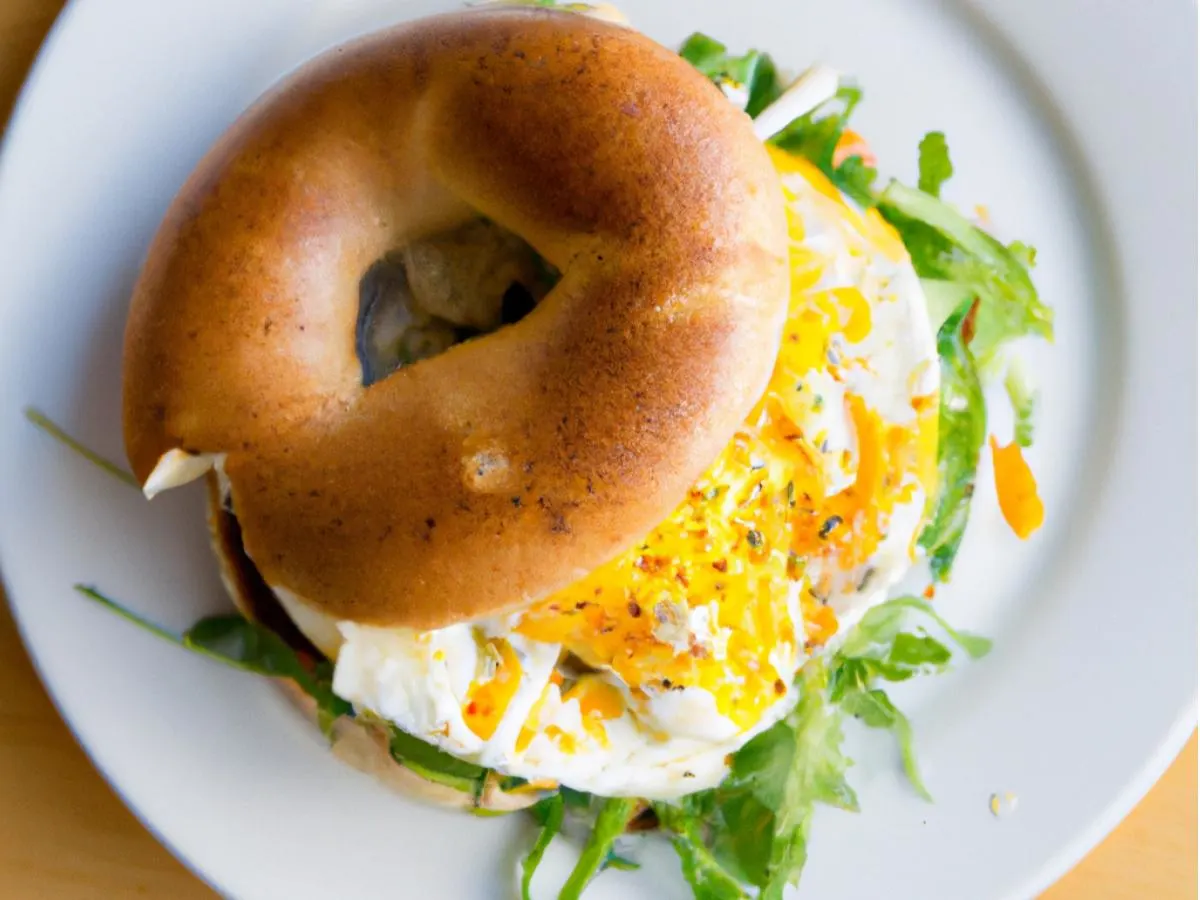 Plain Bagel Grilled Halloumi Sandwich with side salad Plain Bagel Grilled Halloumi Sandwich with side salad