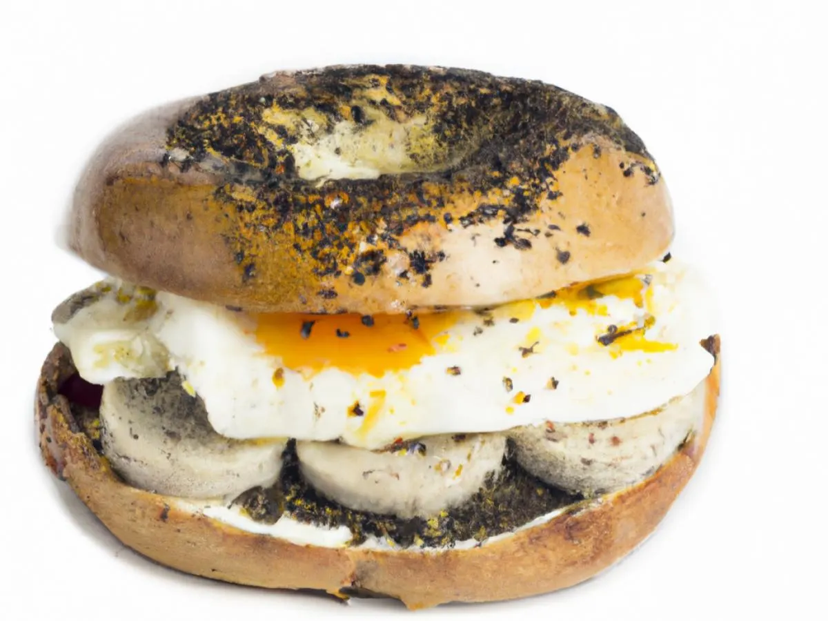 Poppy Bagel Sumac Chicken Sausage Sandwich with side salad Poppy Bagel Sumac Chicken Sausage Sandwich with side salad