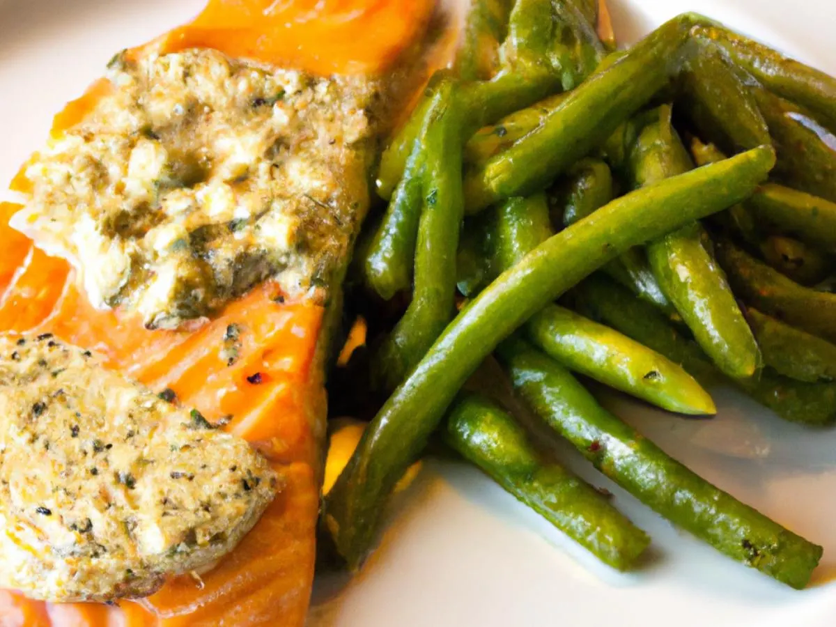 Light Carb Creamy Pesto Salmon with Green Beans Light Carb Creamy Pesto Salmon with Green Beans