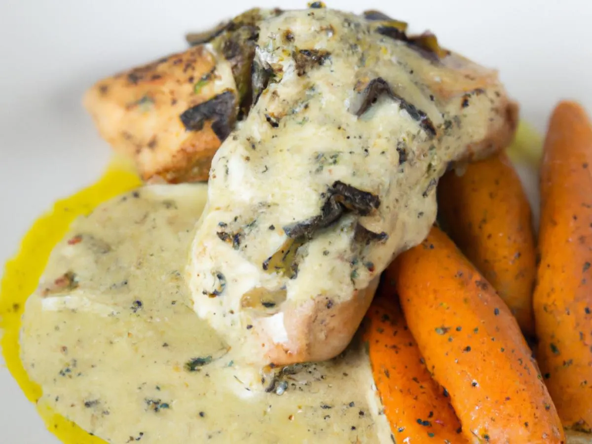Light Carb Creamy Pesto Chicken with Honey Roasted Carrots Light Carb Creamy Pesto Chicken with Honey Roasted Carrots