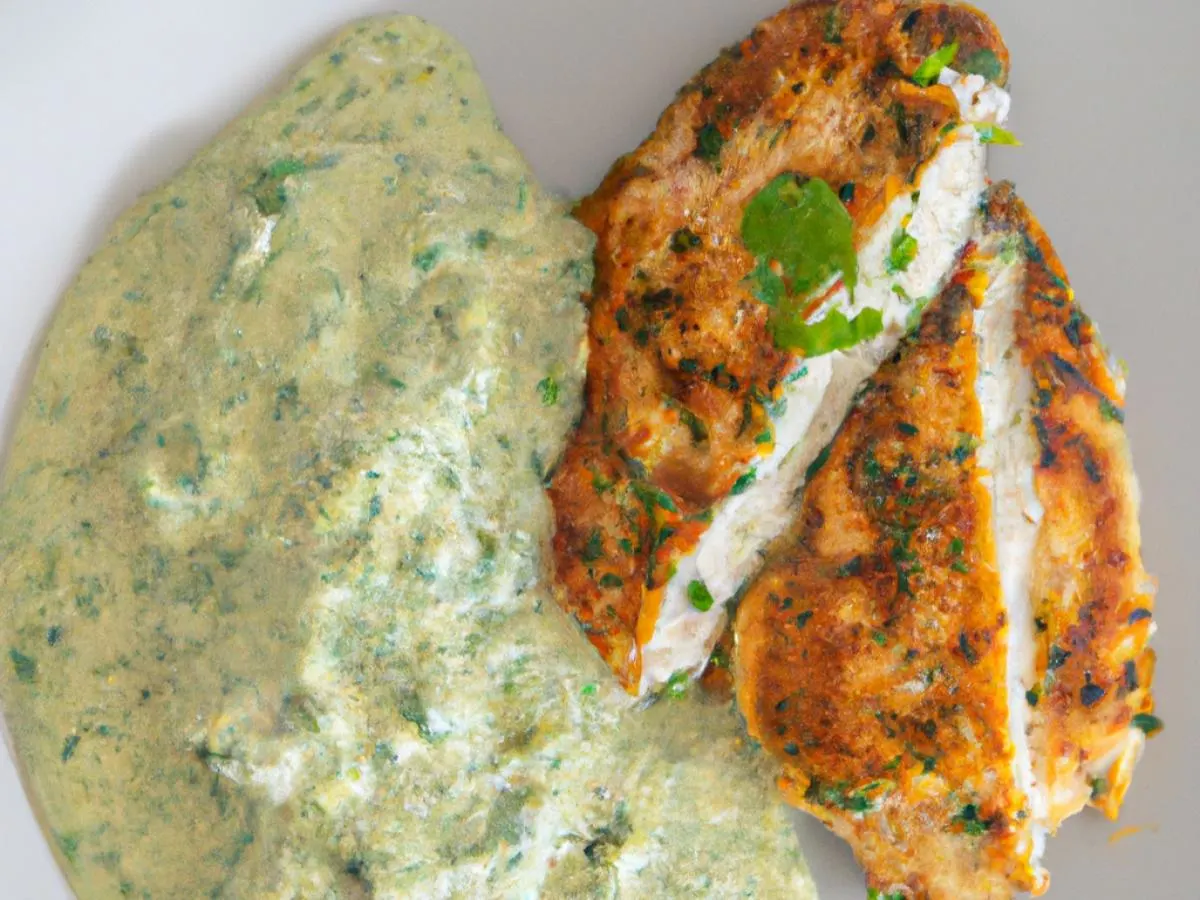 Cumin Crusted Chicken w/Green Chili Cream Sauce Cumin Crusted Chicken w/Green Chili Cream Sauce
