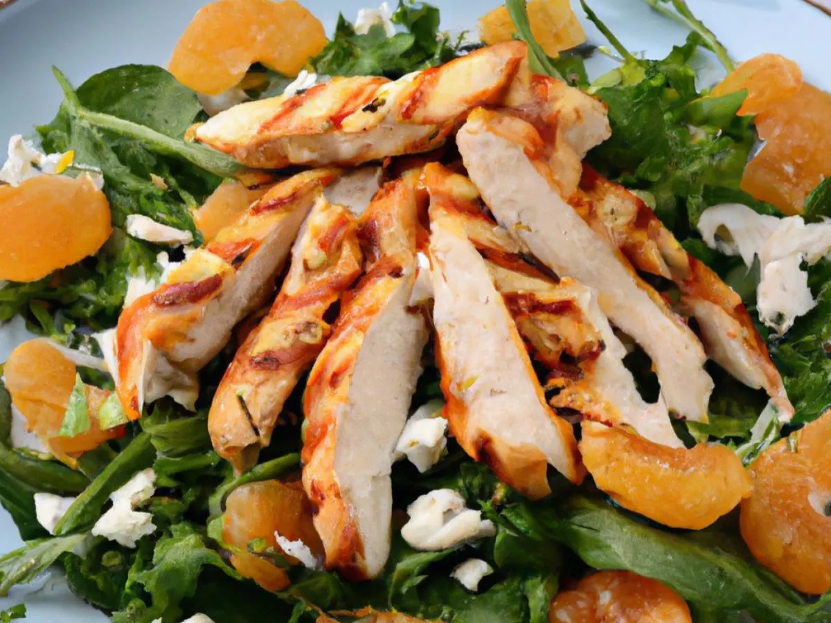 Citrus Arugula Entree Salad with Grilled Chicken and Orange Vinaigrette Citrus Arugula Entree Salad with Grilled Chicken and Orange Vinaigrette