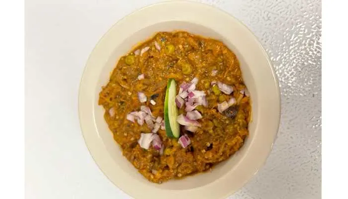 Baingan Bhartha over Basmati Rice