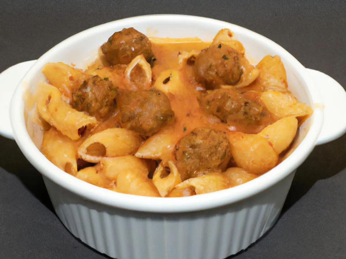 Meatball Madaccini Pasta with MAC Sauce