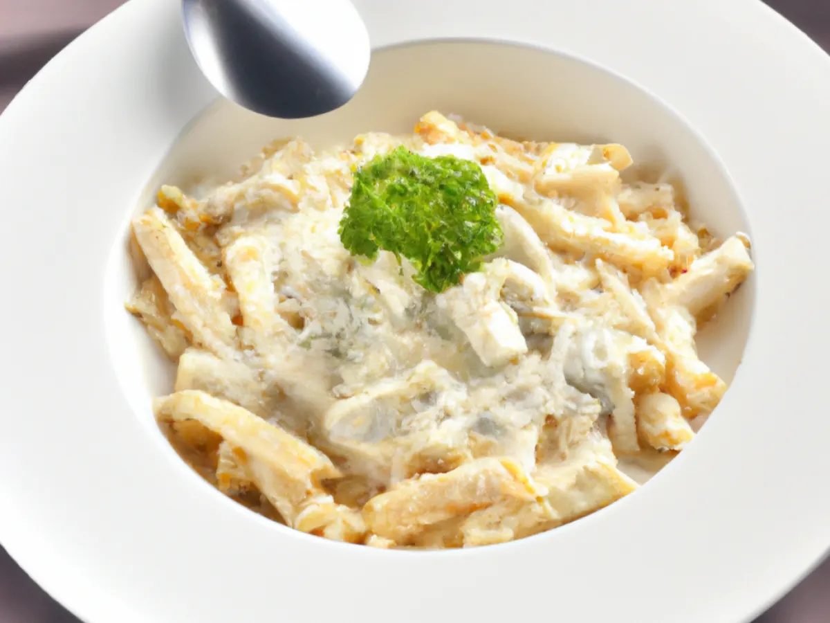 Family Madaccini Pasta with Chicken and White Sauce