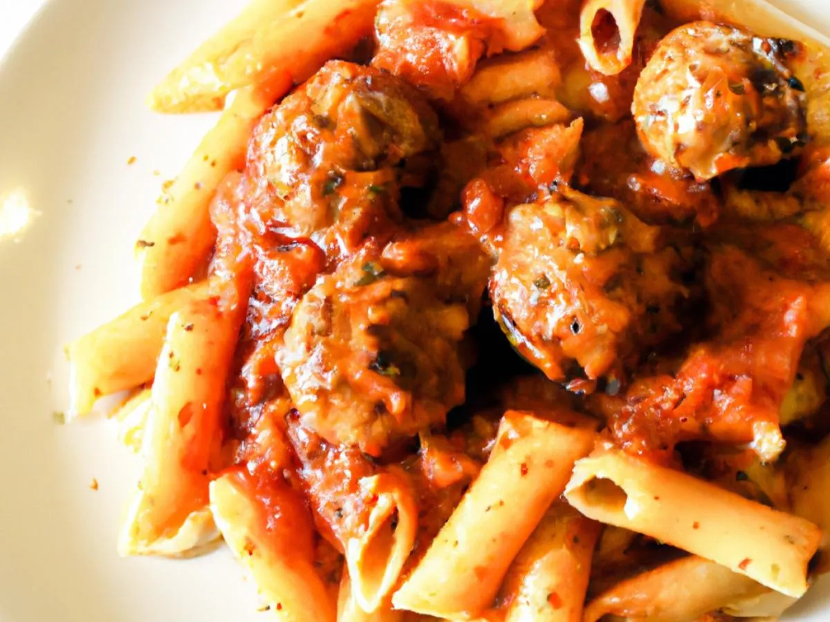 Family Madaccini Pasta with Meatballs and Tomato Sauce