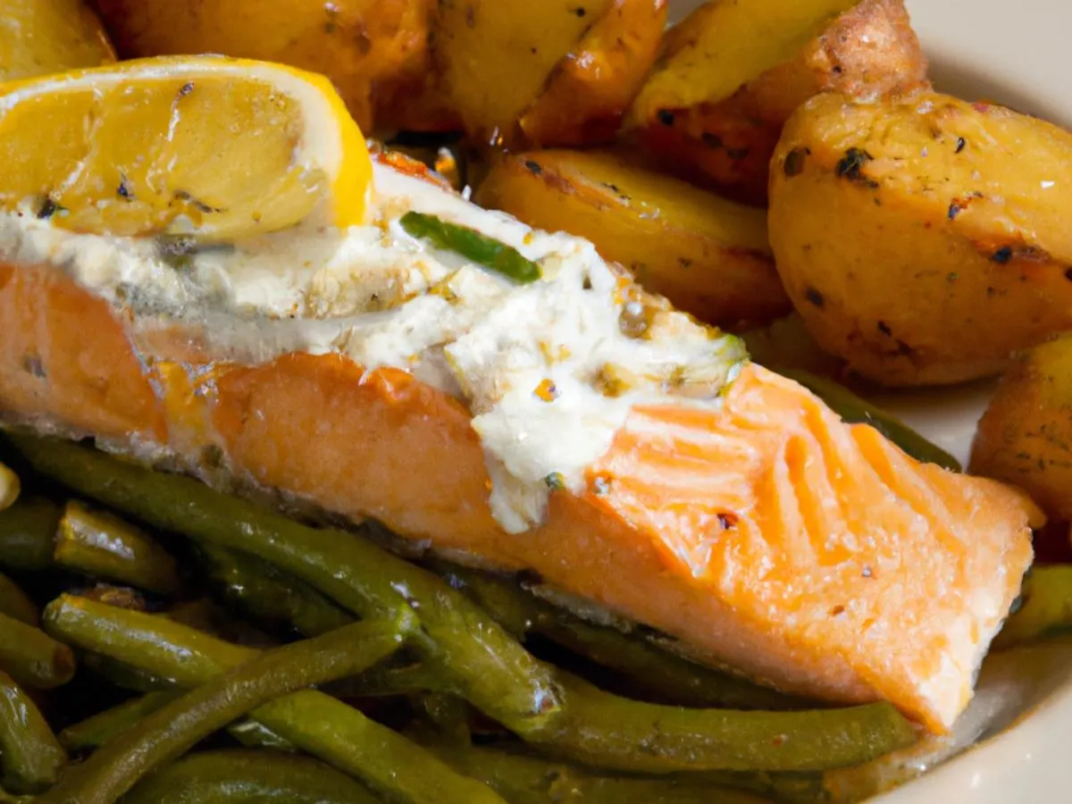 Seared Salmon with Orange Buerre Blanc with Roasted Potatoes and Green Beans Seared Salmon with Orange Buerre Blanc with Roasted Potatoes and Green Beans