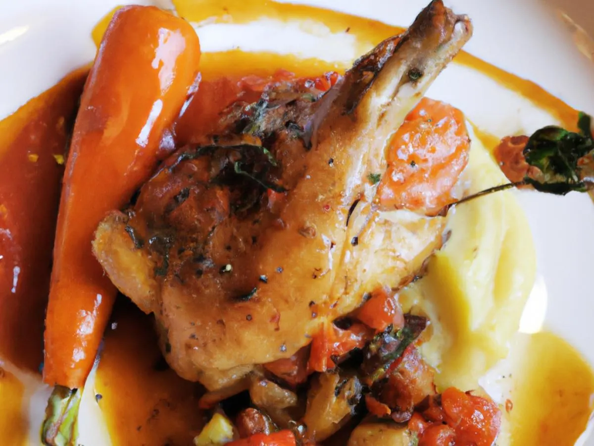 Tomato Confit Herb Roasted Chicken with Mashed Potato and Honey Roasted Carrots Tomato Confit Herb Roasted Chicken with Mashed Potato and Honey Roasted Carrots