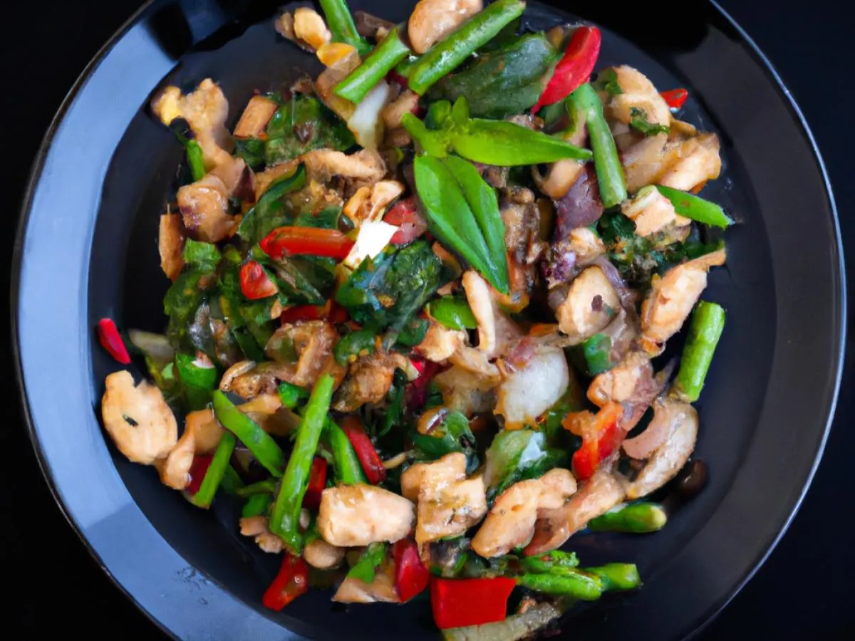 Half Chicken Phad Basil Stir-Fry Half Chicken Phad Basil Stir-Fry