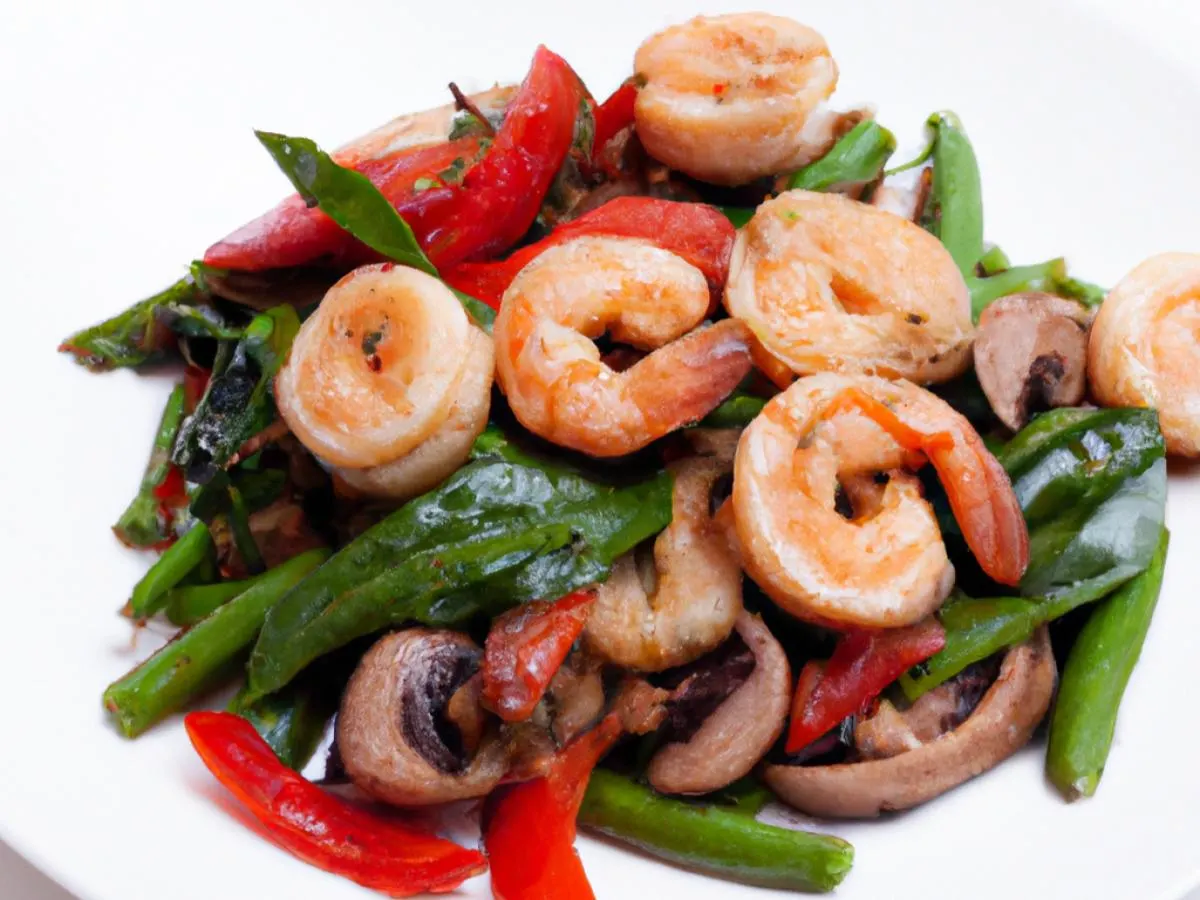 Half Shrimp Phad Basil Stir-Fry Half Shrimp Phad Basil Stir-Fry