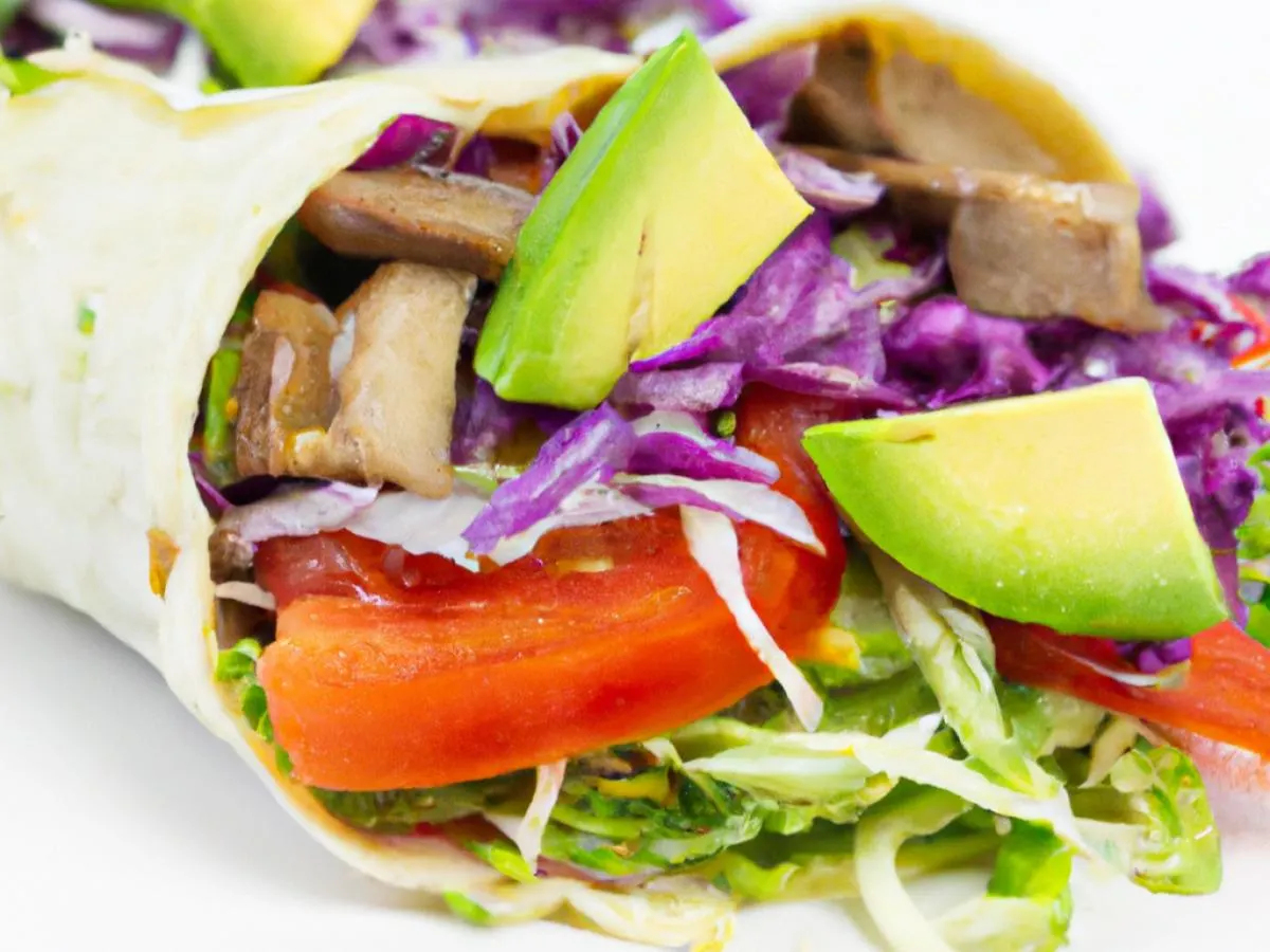 Gluten Free Portobello Guacamole Greens Salad Wrap Gluten Free Portobello Guacamole Greens Salad Wrap