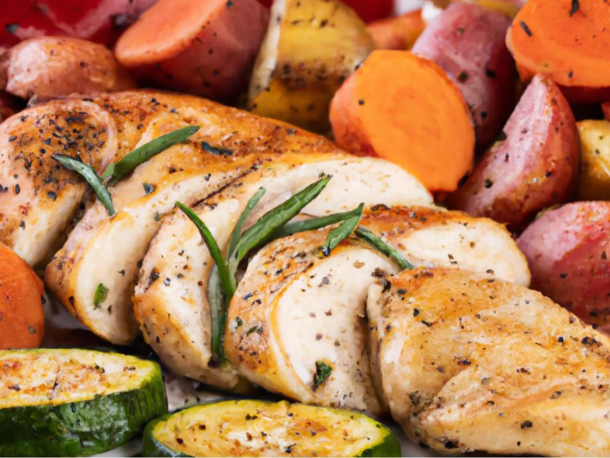 [Special Diet] Grilled Chicken with Roasted Vegetables (no oil)