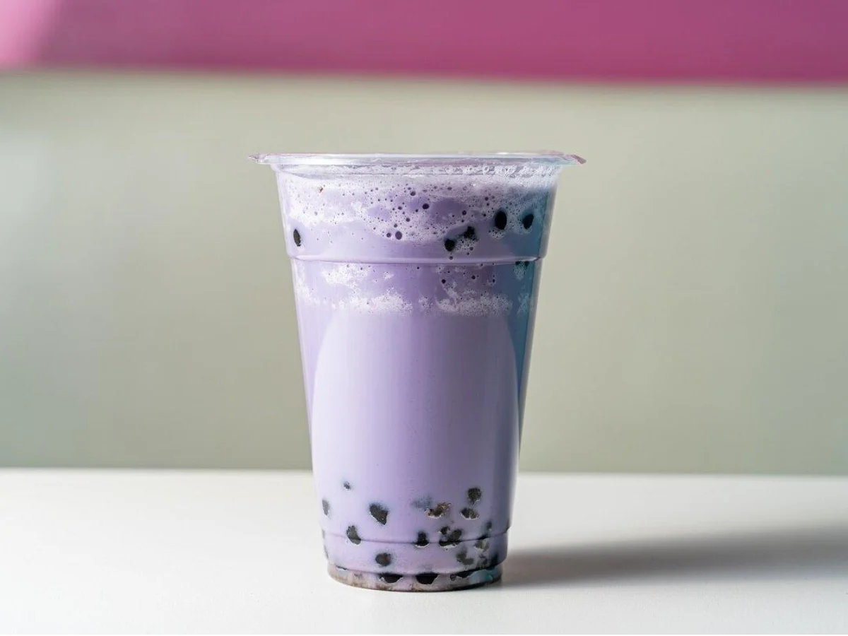 Taro Milk Tea with Whole Milk (Quarter Sweetness) Taro Milk Tea with Whole Milk (Quarter Sweetness)