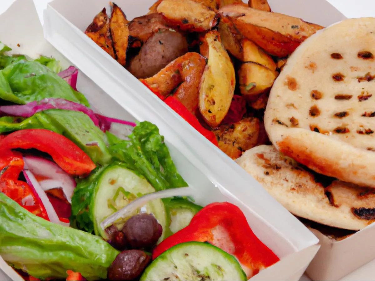 Vegan / Dairy-Free - Grilled Veggie w/ Red Potatoes and Greek Salad Vegan / Dairy-Free - Grilled Veggie w/ Red Potatoes and Greek Salad