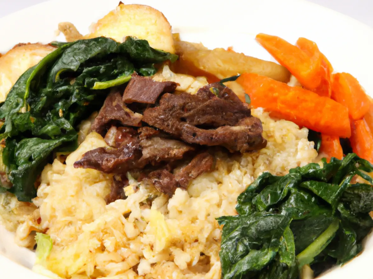 Beef Pilau with Plantains and Sauteed Greens Beef Pilau with Plantains and Sauteed Greens