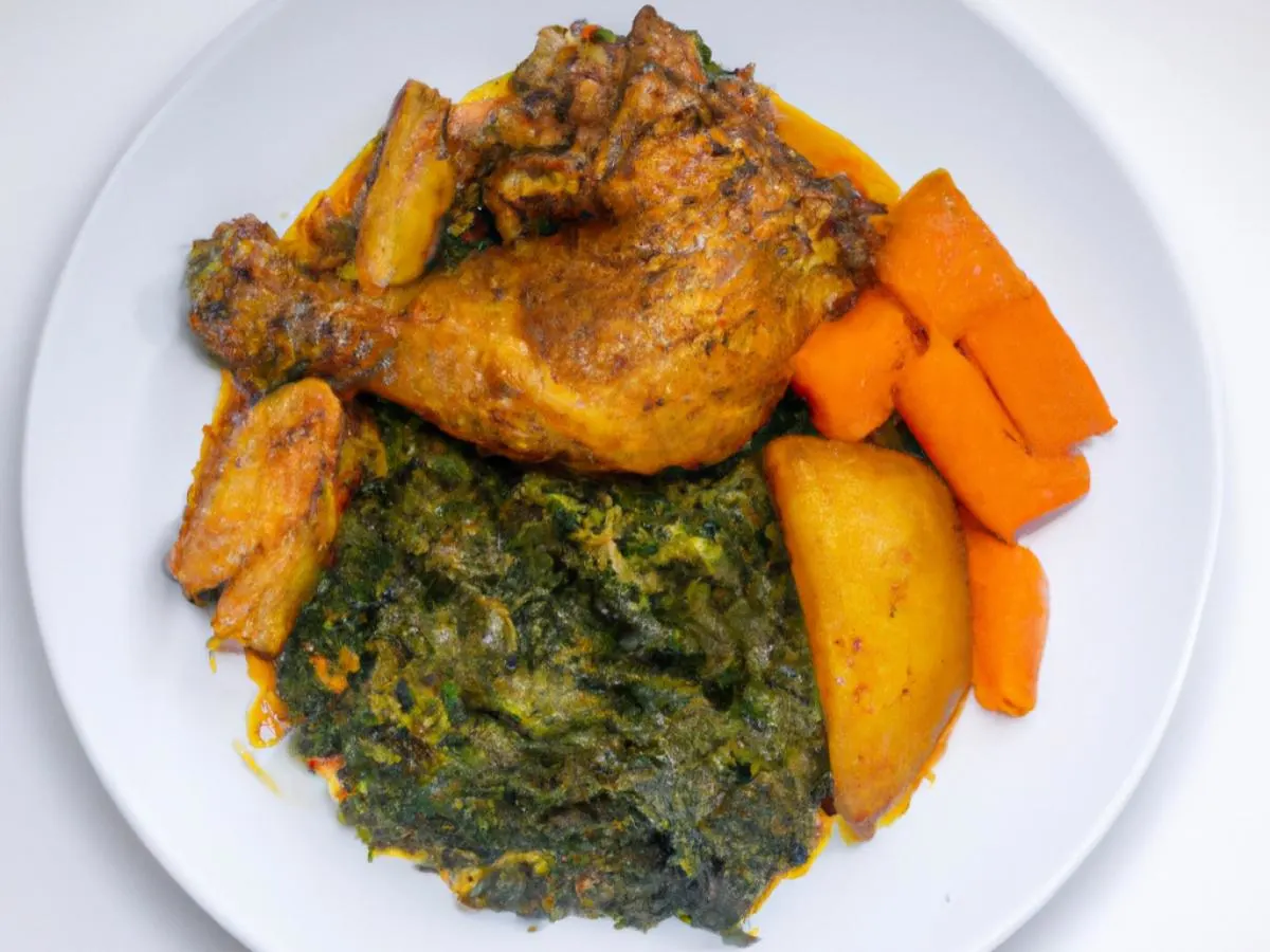 Chicken Makange with Plantains and Sauteed Greens Chicken Makange with Plantains and Sauteed Greens